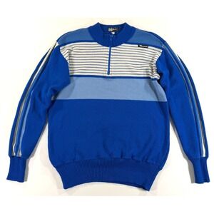 Vintage Santini Sweater Mens M Blue SMS Maglificio Sportivo Italian Cycling Zip